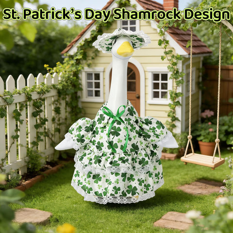 Yeweian goose outfit easy on-off for quick decorating.