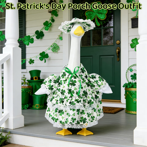Yeweian St Patrick's Day decoration on porch—classic shamrock pattern.