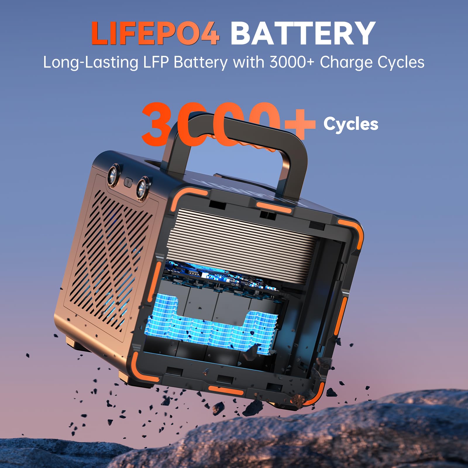 Yewpiny EM300 pure sine wave AC outlet keeps sensitive electronics safe.