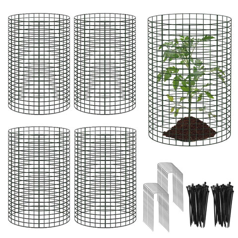 YEXEXINM cylindrical plant protection cage shields 12-inch plants from animals.
