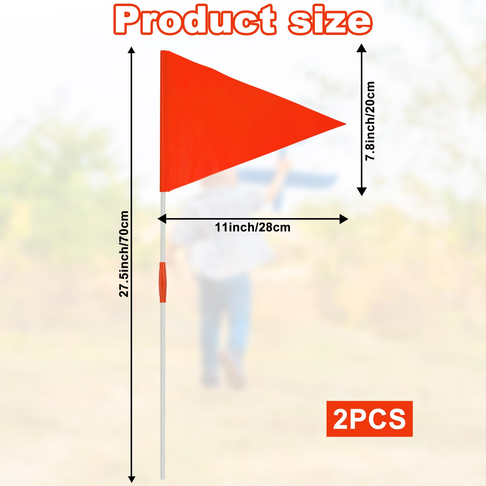 YEXEXINM orange safety flag for street visibility and driver awareness