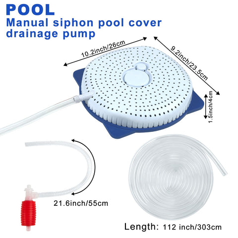 YEXEXINM pool cover drain hose in use supports simple maintenance without electricity.