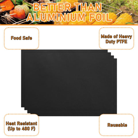 YEXEXINM reusable grill liner four-pack reduces waste and simplifies maintenance