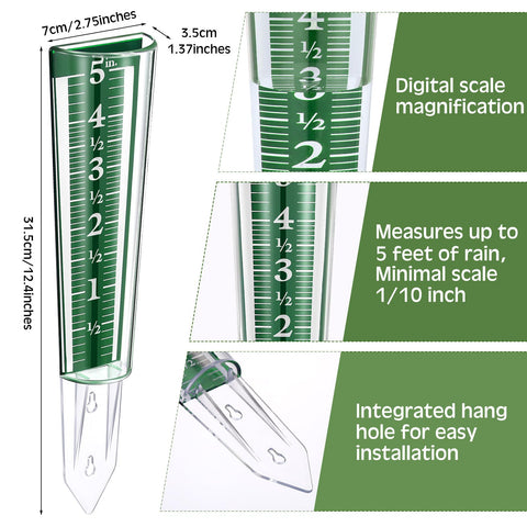 Yexiya four-pack rain gauges for yard and patio installation.