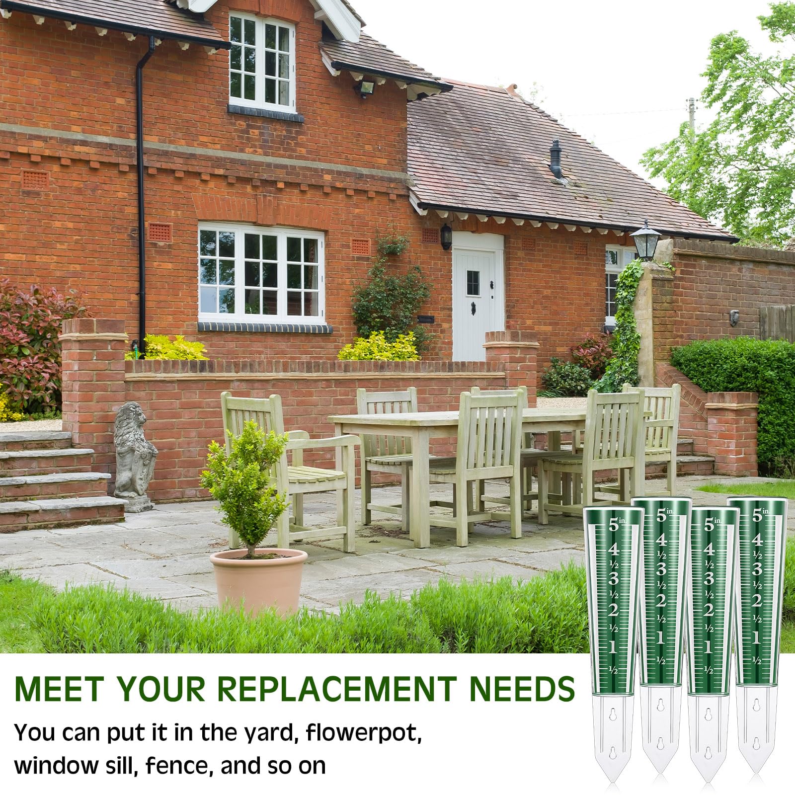 Yexiya outdoor rain gauge designed for quick readings after rain showers.