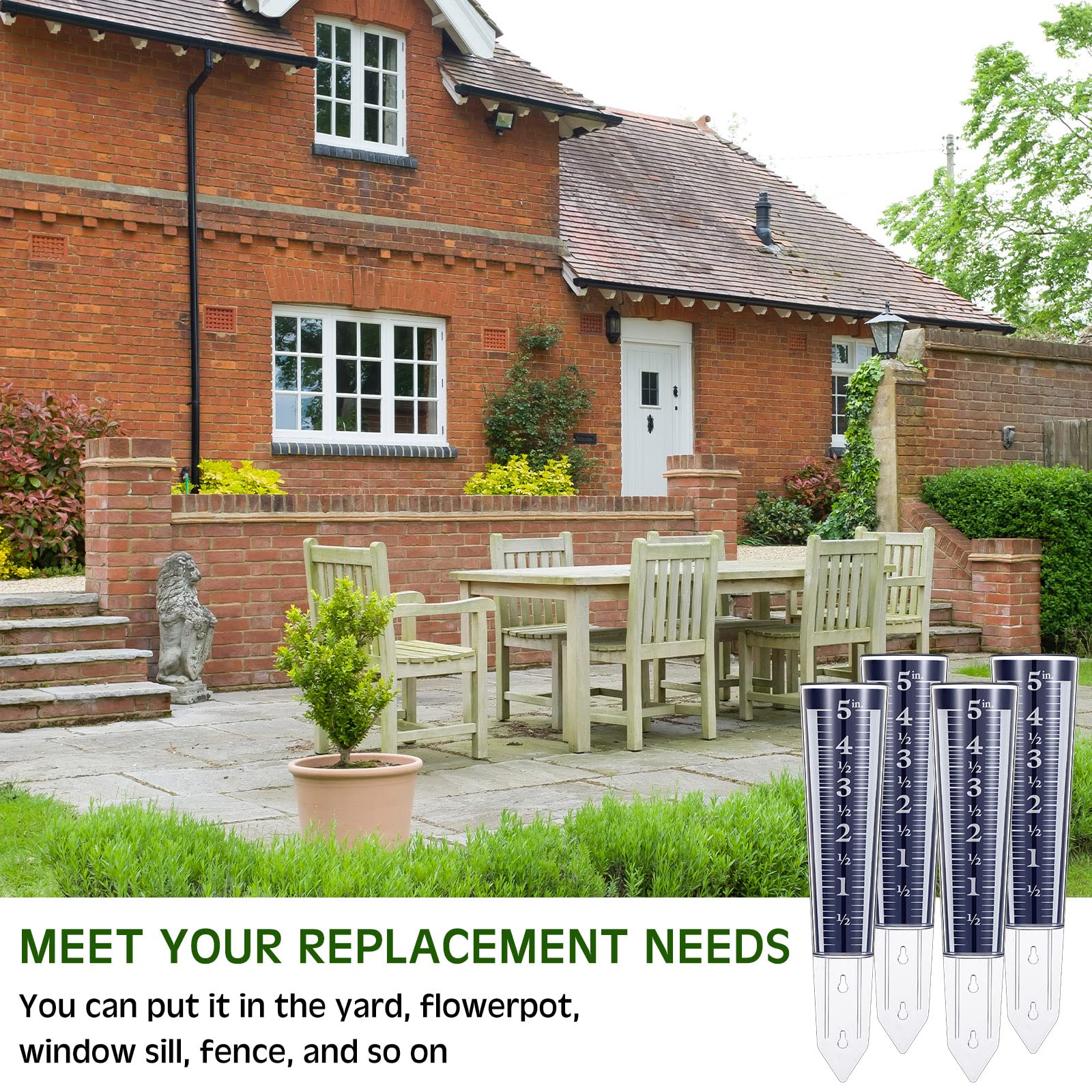 Yexiya PS-material rain gauge blue emphasizes outdoor durability.