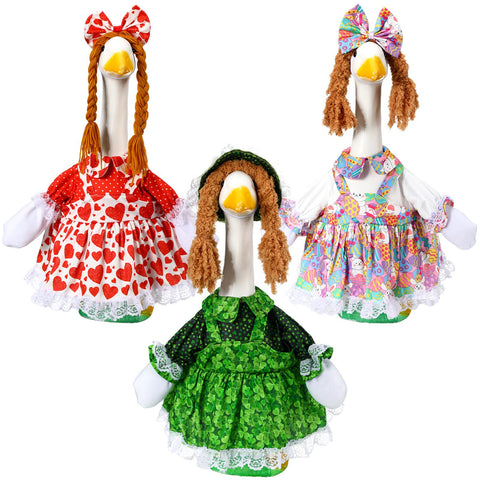 Yeyeplum Easter goose outfits with eggs brighten yard decor