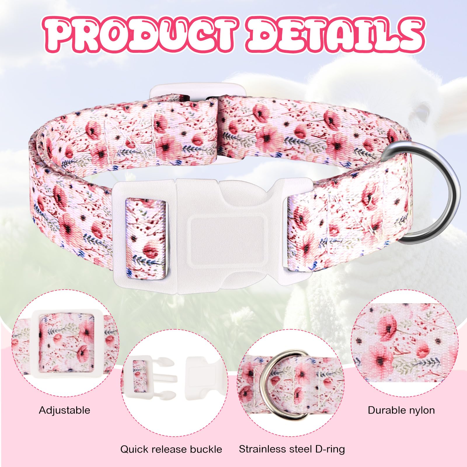 Yeyeplum goat collar bell floral-pattern adds style while keeping track.
