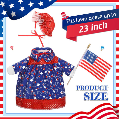 Yeyeplum 4th of July skirt with flag outfits the goose for outdoor celebration