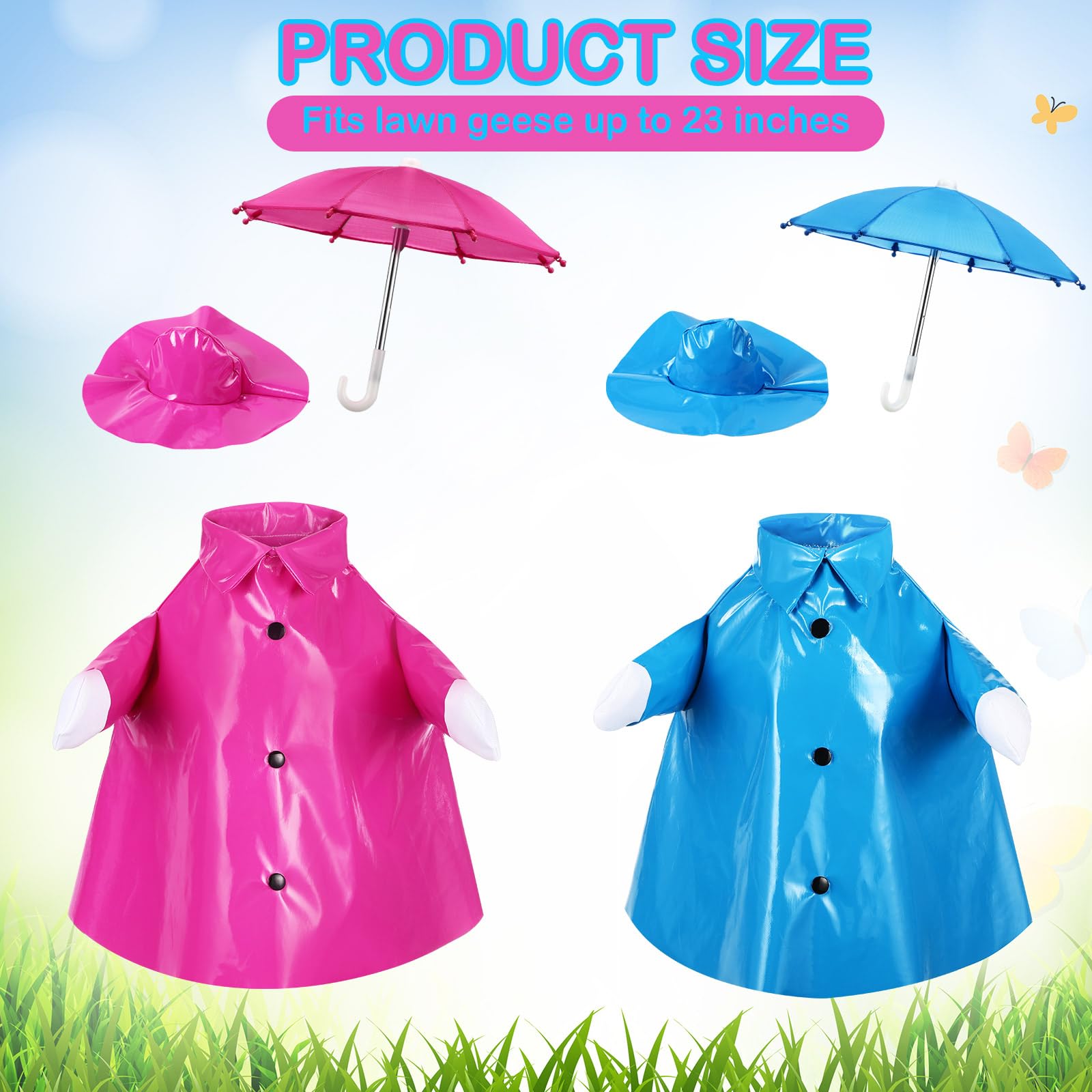 Yeyeplum rose red goose raincoat adds bright yard decor and shade