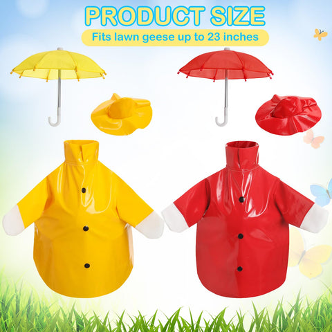 Yeyeplum goose outfit in yellow raincoat adds bright, festive outdoor decor.