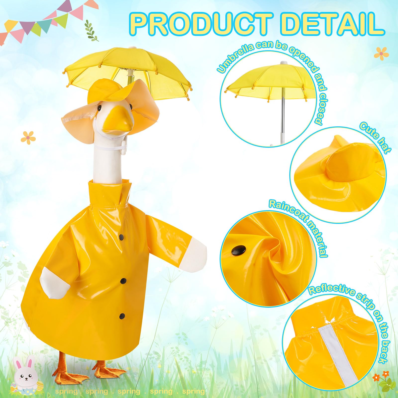 Yeyeplum goose umbrellas in a compact two-pack for garden display and protection.