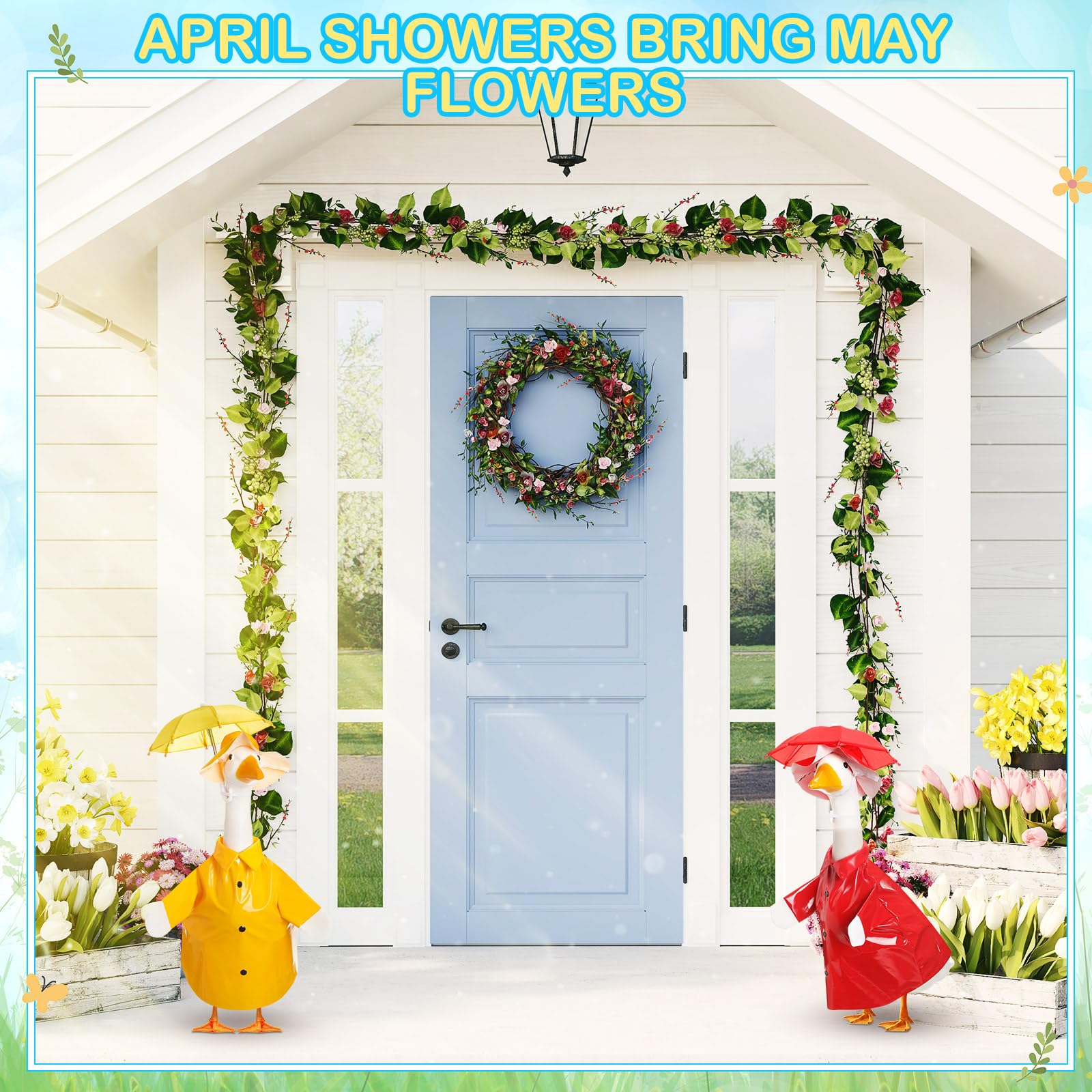 Yeyeplum goose umbrella small yellow included for cheerful garden decor