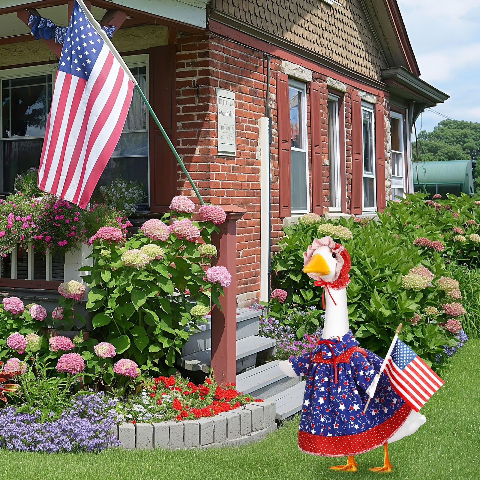 Yeyeplum patriotic blue-white-red design enhances holiday photos