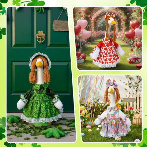 Yeyeplum outfit package contents show three themed sets for yard decor