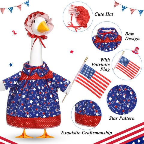 Yeyeplum red cap completes patriotic goose costume for yard decor