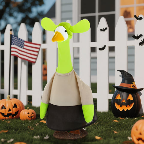 Yeyeplum porch goose decor setup showcasing versatile garden display.
