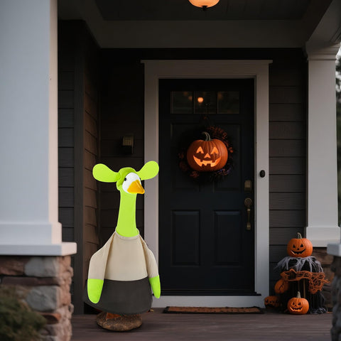 Yeyeplum universal-fit goose costume suits 23-inch geese for easy decorating.