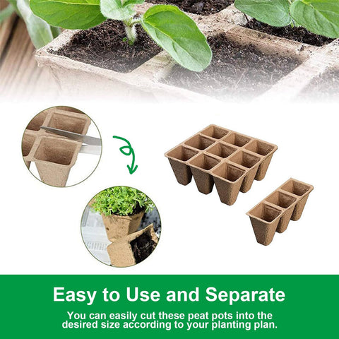 YFANITI easy-separation design allows cutting into individual peat pots