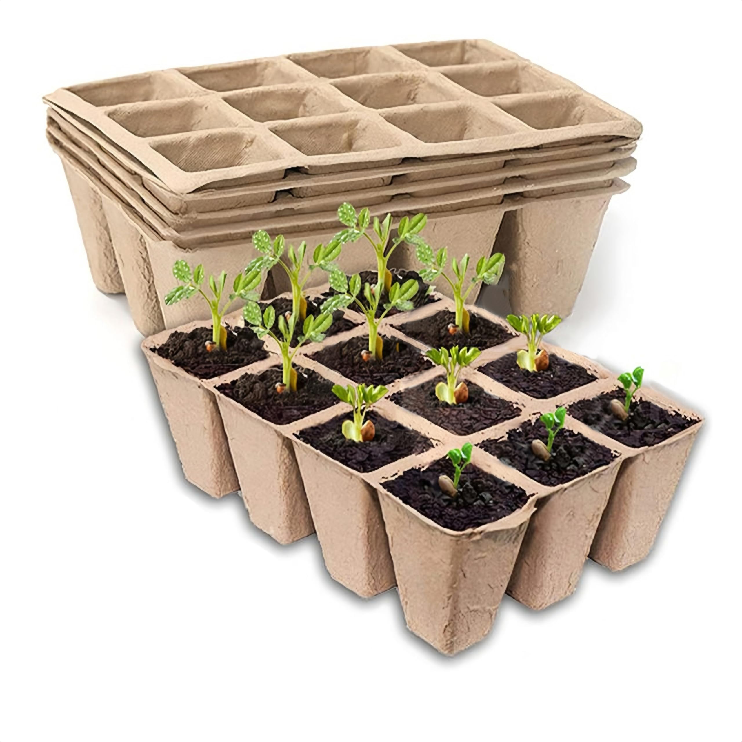 YFANITI seedling tray 60 cells pack for seed starting with biodegradable design