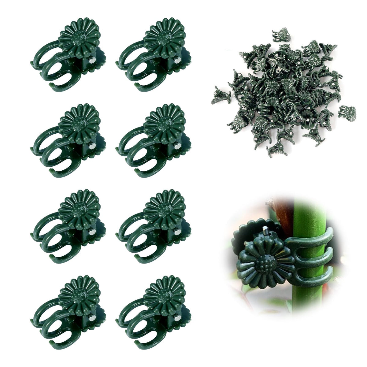 YFANITI orchid clips 100-pack secure delicate spikes for upright growth.