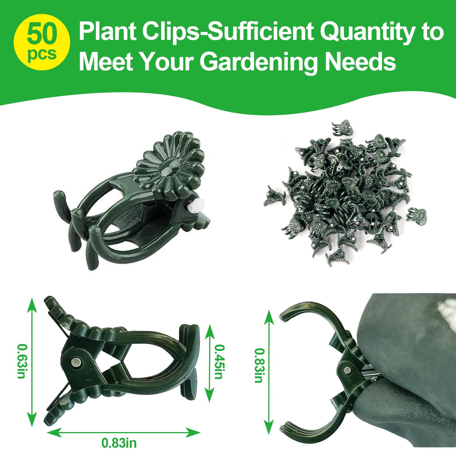 YFANITI small clips fit 0.83 inch stems for delicate plants.