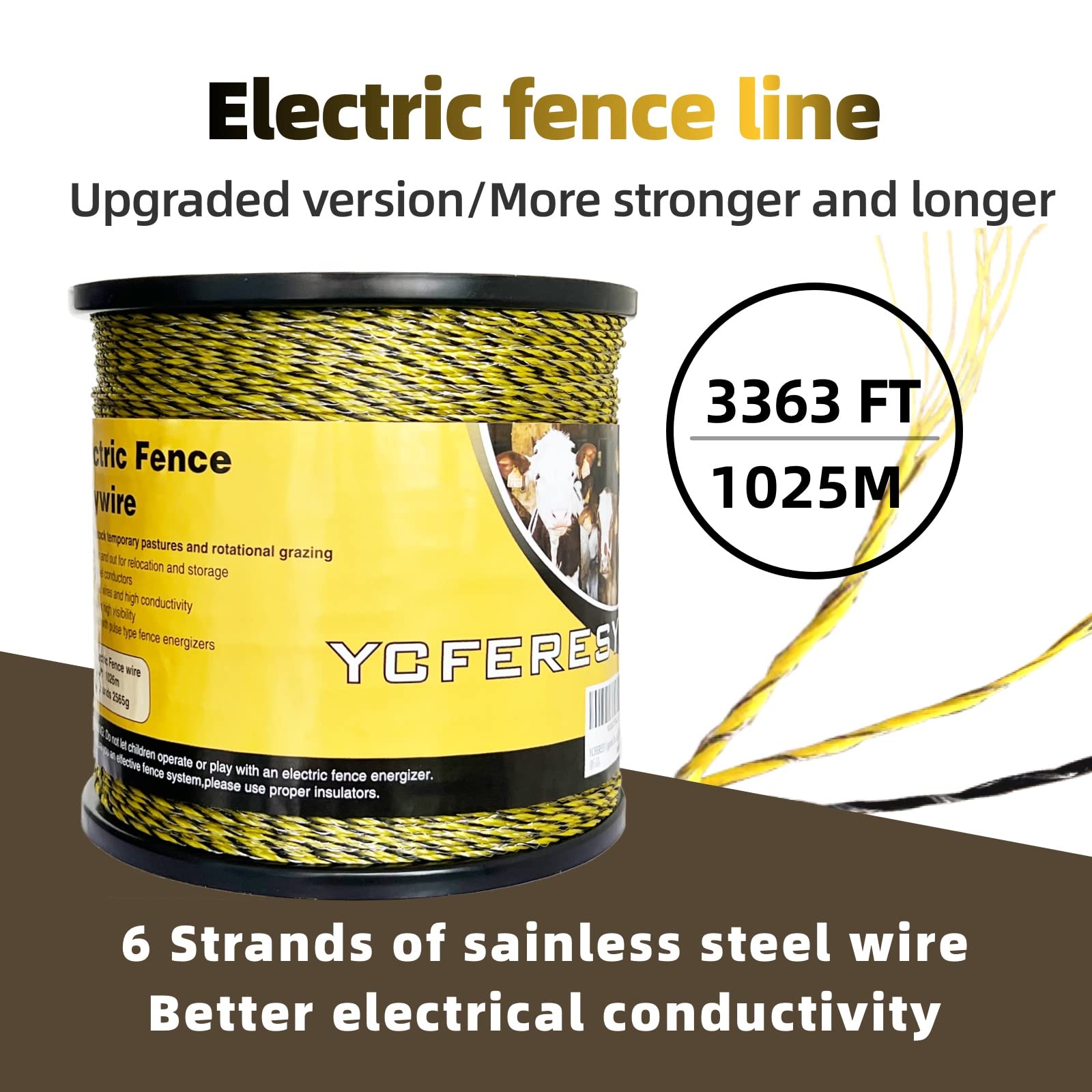 YCFERESY six-strand stainless steel polywire maintains conductivity