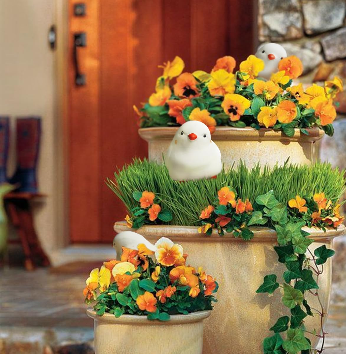 yfdb artful bird design brightens the garden while nourishing roots