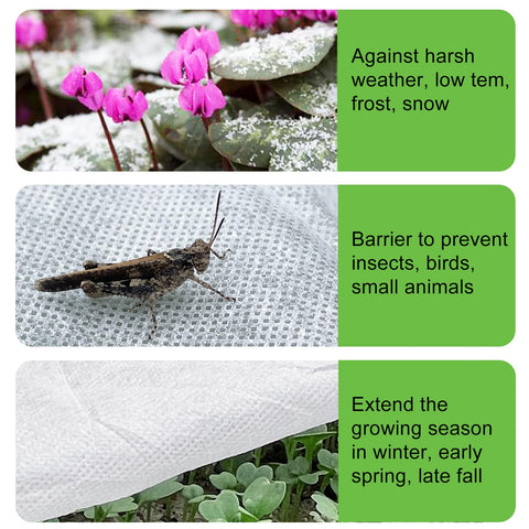 YFFSIDMY frost blanket for outdoor plants protecting shrubs from cold winds.
