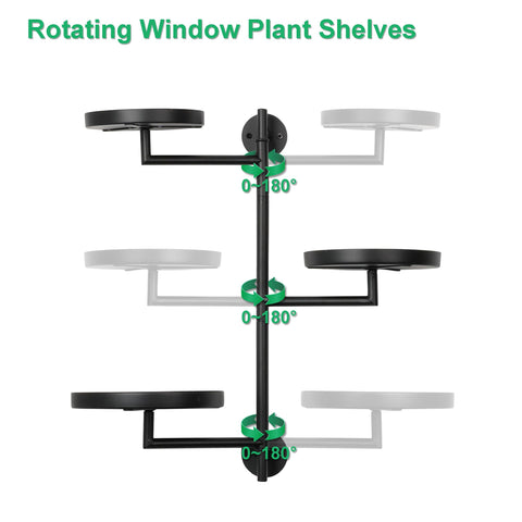 YFFSRJDJ three-tier metal plant stand closeup with circular trays for 4–6 inch pots.