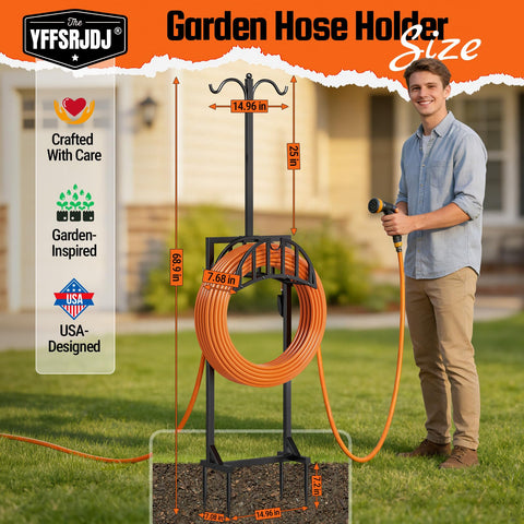 YFFSRJDJ two top shepherd hooks support lights or feeders for outdoor ambiance.