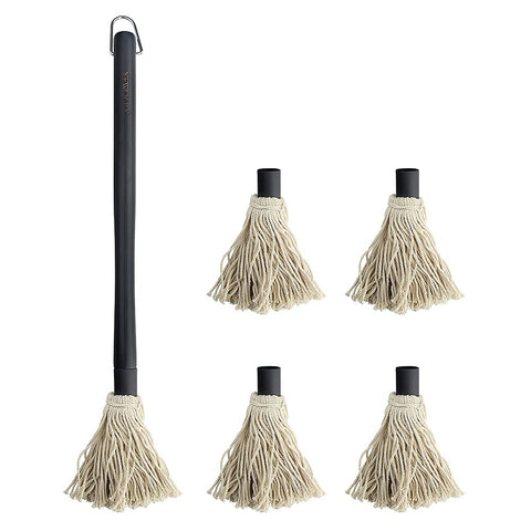 YFWOOD Grill Basting Mop with 18-inch handle enables even sauce application on grills.
