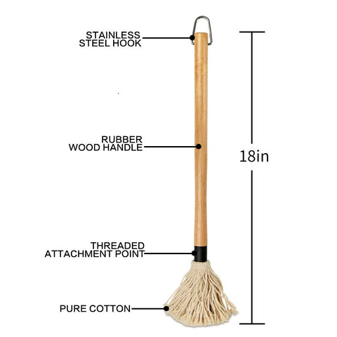 YFWOOD wooden-handle basting brush with comfortable grip.