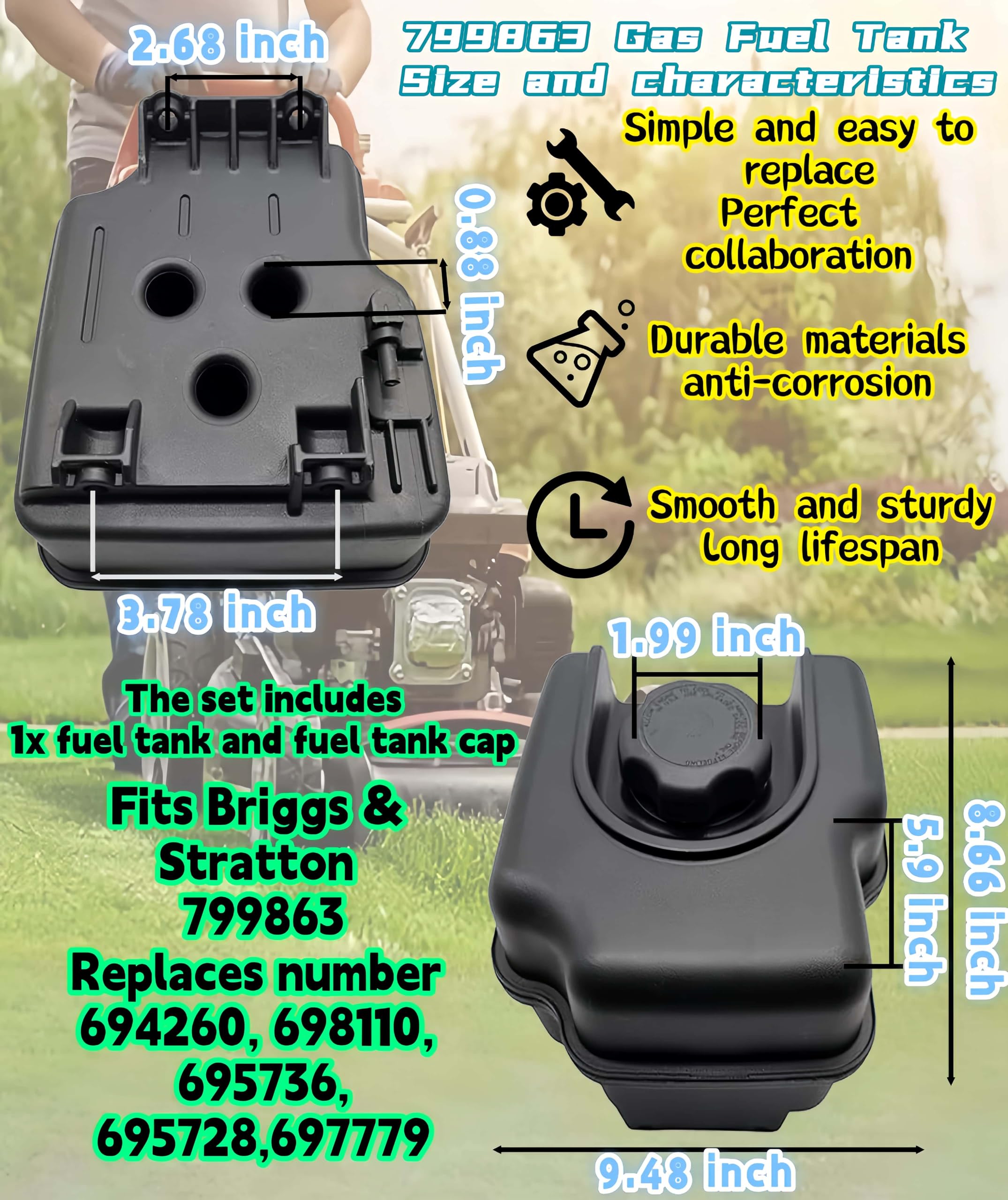 YFZS fuel tank ensures proper ventilation in the engine compartment.