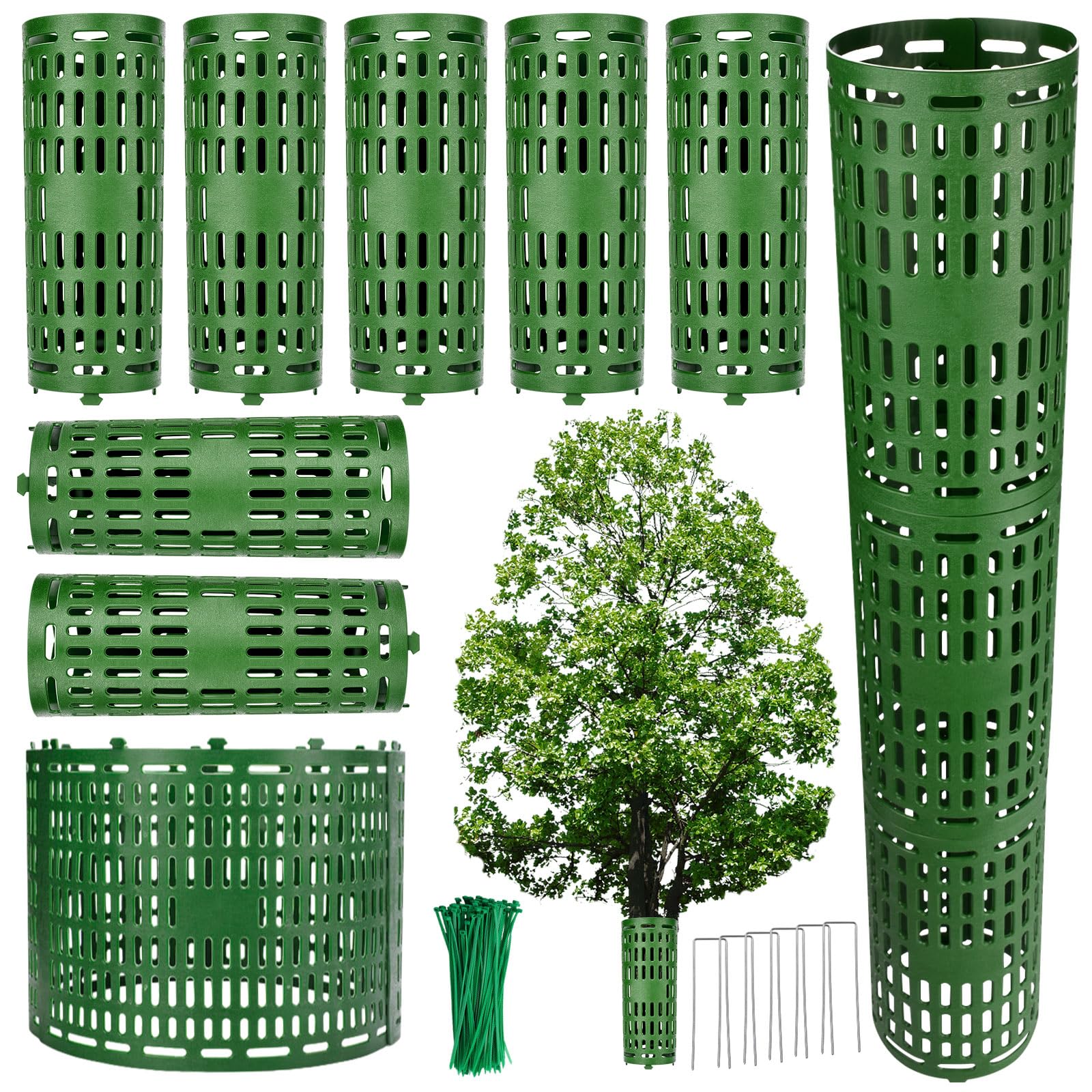 YGAOHF tree trunk protector stackable assembly shields saplings from mower damage.