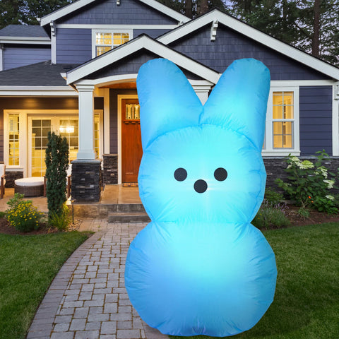 YGCTBVY Easter inflatable bunny blue close-up lights highlight nighttime visibility