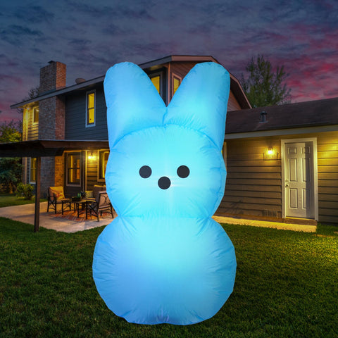 YGCTBVY Easter inflatable bunny blue front view adds festive curb appeal