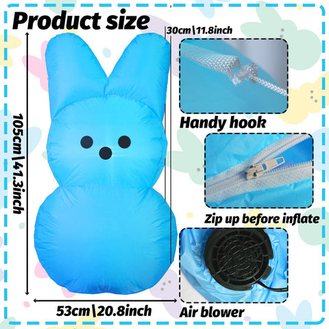 YGCTBVY Easter inflatable bunny blue gift packaging ideal for gifting decor
