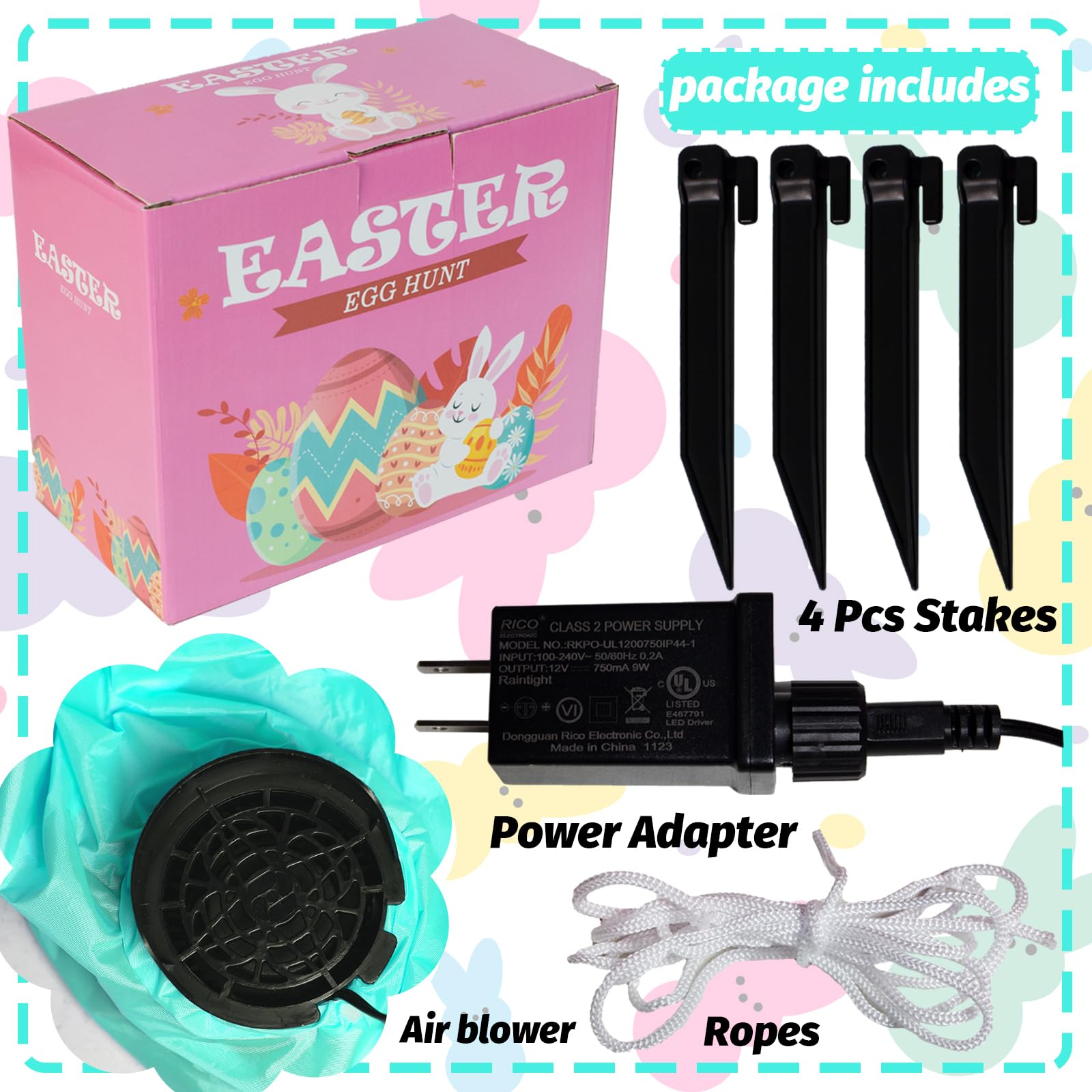 YGCTBVY Easy setup includes stakes and ropes for secure placement.