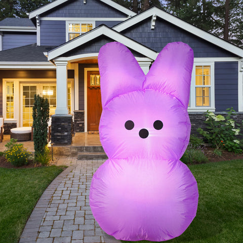 YGCTBVY purple bunny inflatable glowing to welcome guests on the porch