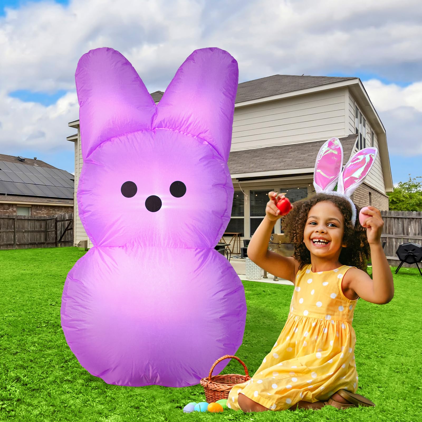 YGCTBVY inflatable bunny front yard display weatherproof for outdoor fun