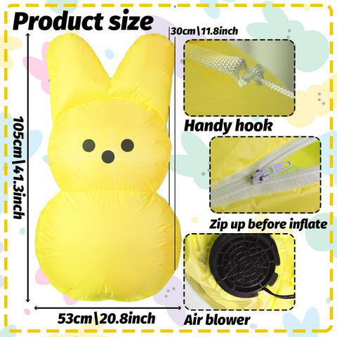 YGCTBVY Easter Bunny inflatable color detail showcases cheerful hues for celebrations.