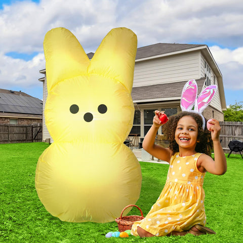 YGCTBVY Easter Bunny inflatable outdoor display adds festive charm to garden and porch.