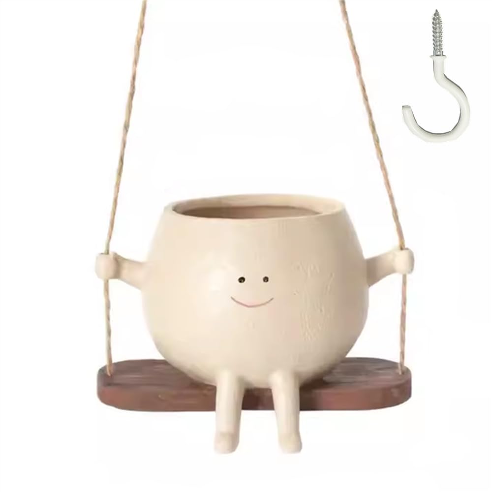 YGGlDUOl Swing Face Planter hanging for indoor spaces with a cheerful vibe