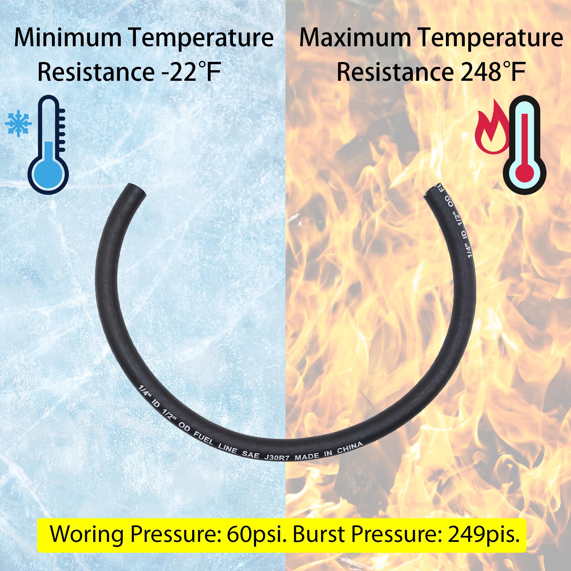 YGQ fuel line in use on a snowblower for steady fuel flow.
