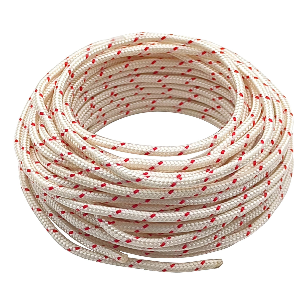 YGQ pull cord starter rope (12m) showing durable braided nylon for mower replacement.
