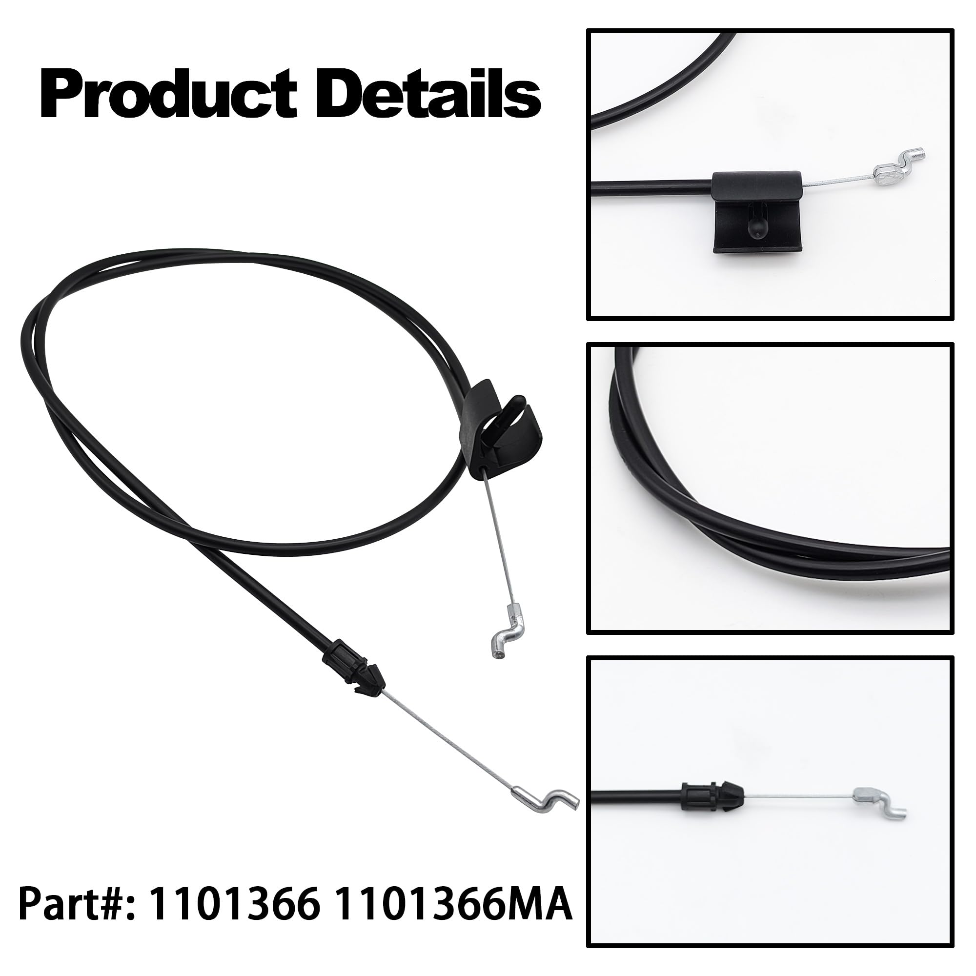YGQ conduit-length 1316mm stop cable shown for precise mower fit.