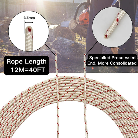 YGQ replacement rope on a walk-behind mower demonstrating compatibility.