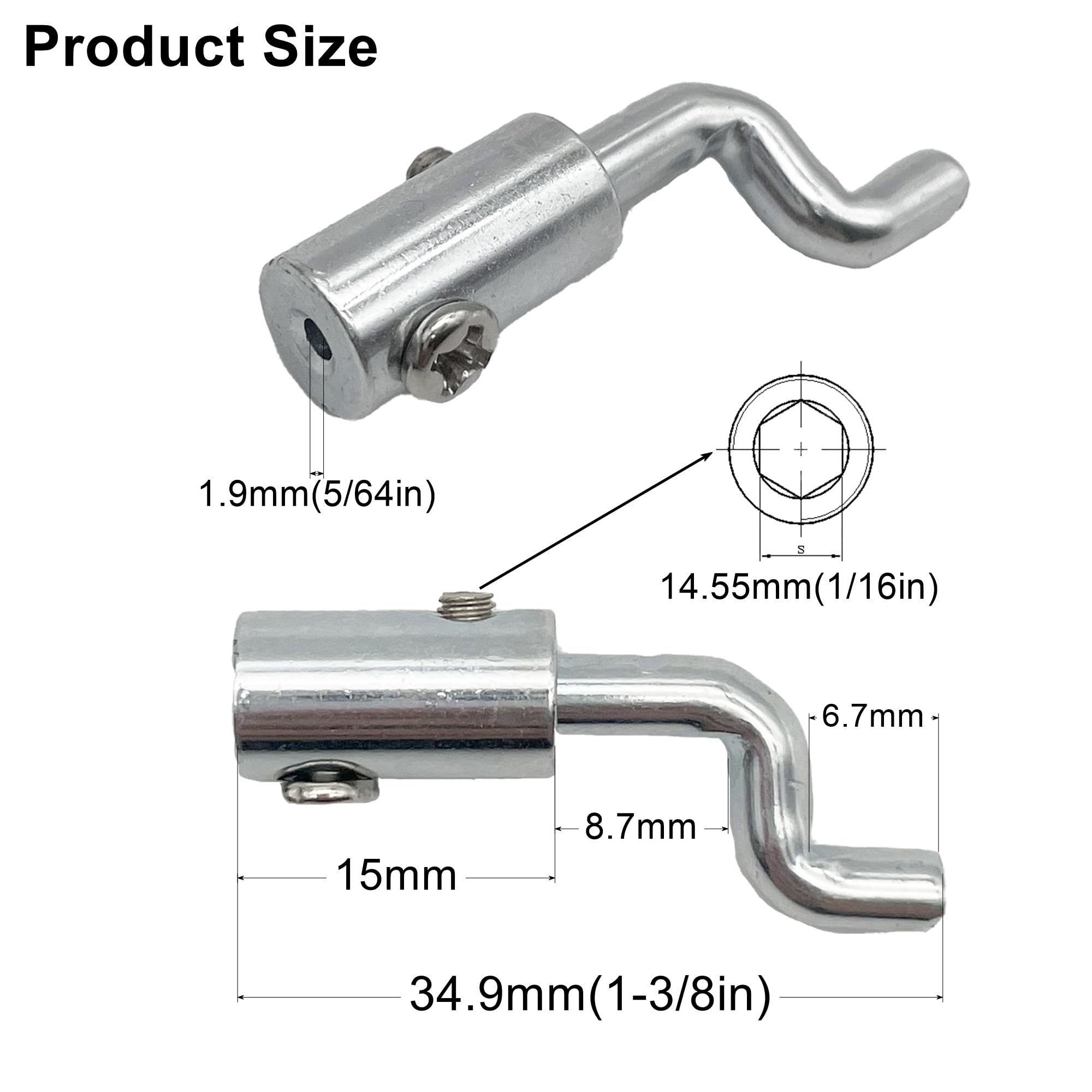 YGQ Z bend throttle cable end in durable steel for reliable garden equipment.