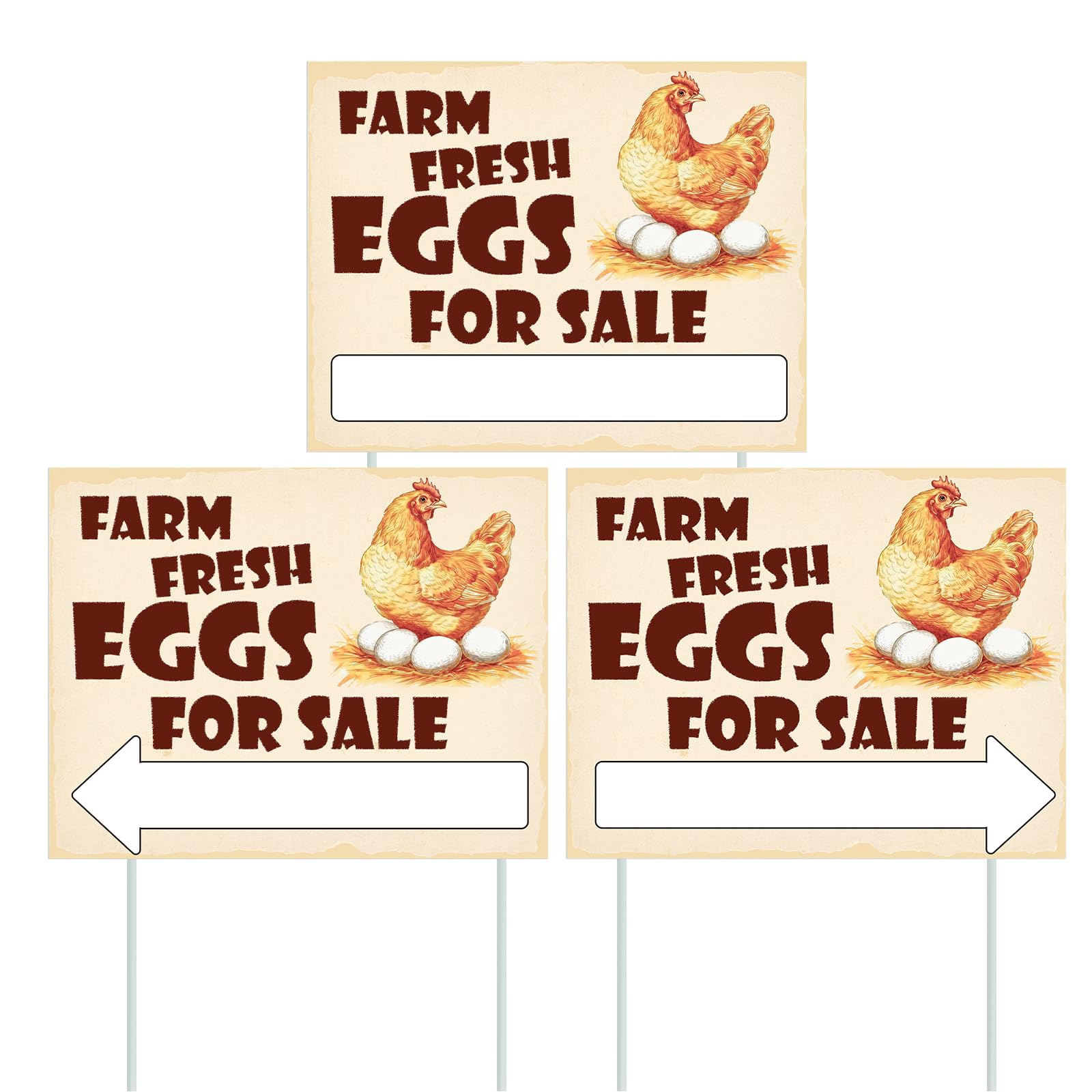 ygzQibhg farm fresh eggs sign double-sided for outdoor visibility and higher passersby attention